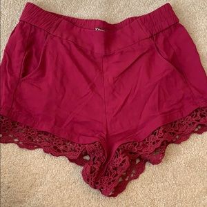 High rise flowy shorts